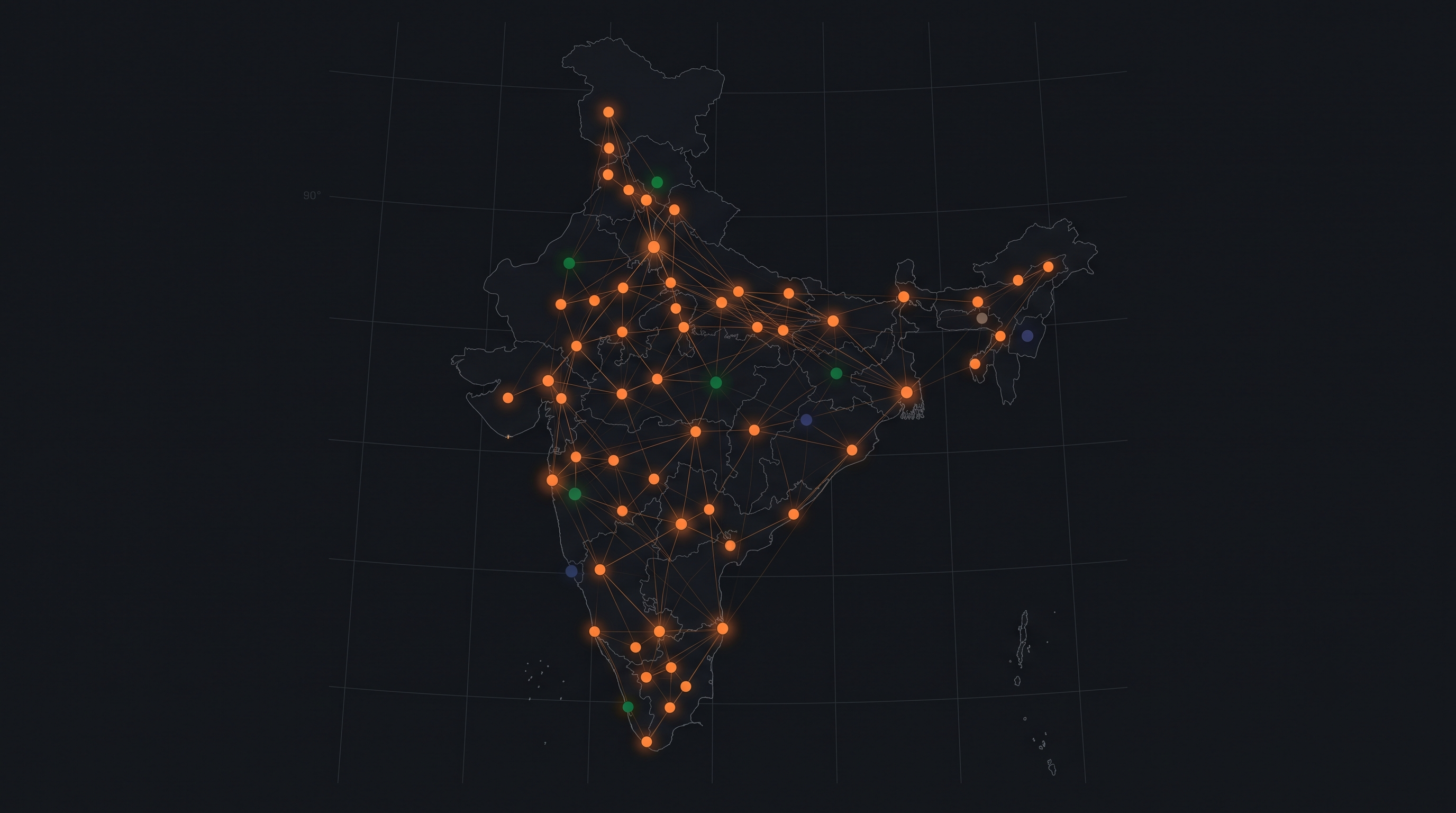 Map of India highlighting manufacturing cities