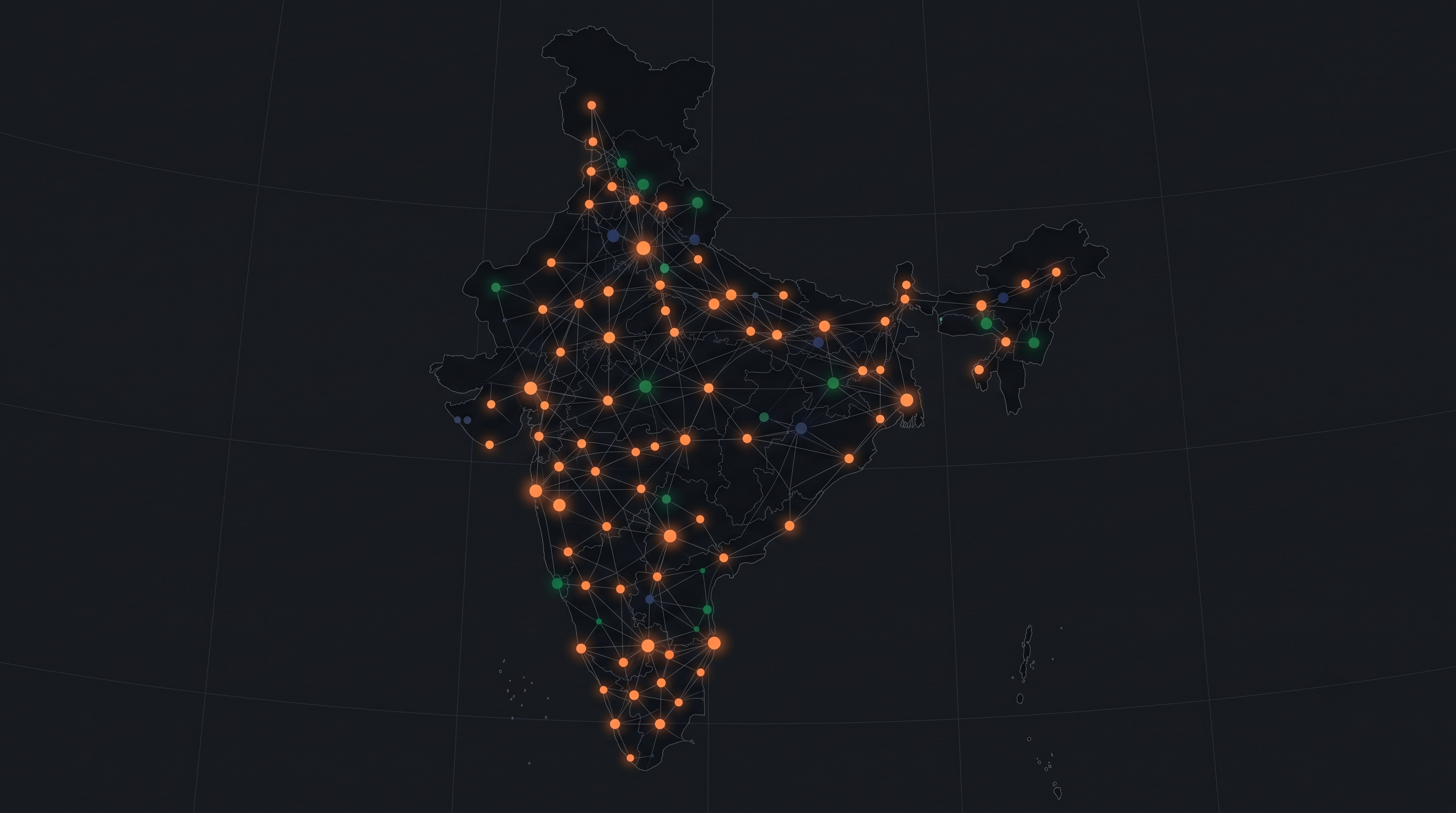 Map of India highlighting manufacturing cities
